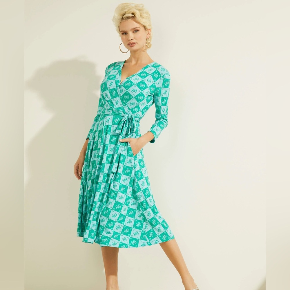 Guess Christin Printed Wrap Dress